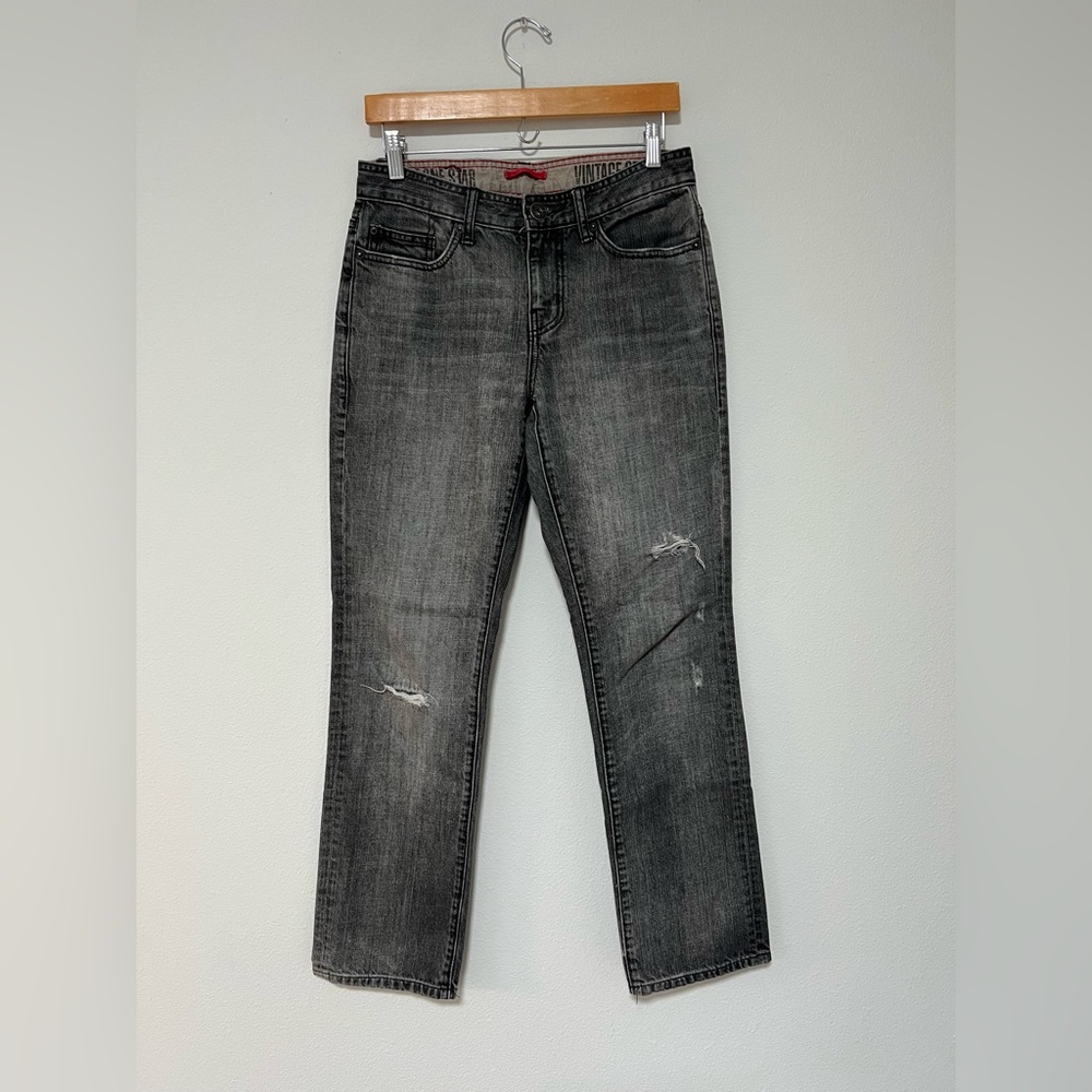 Converse One Star Men's Gray Distressed Vintage Straight Jeans 30x30